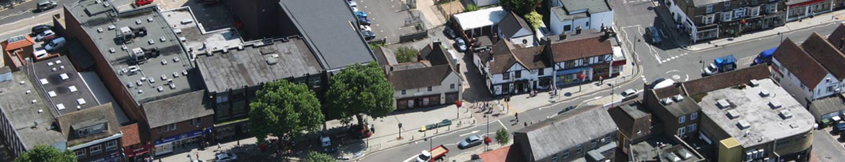 aerial picture of rayleigh high street